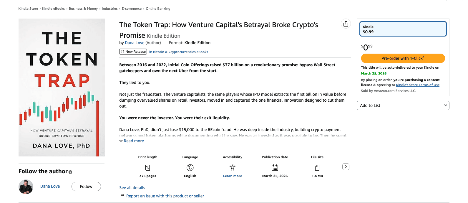 The Token Trap, number one hot new release on Amazon